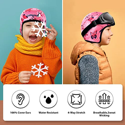 Hikenture Kids Skull Cap Helmet Liner Winter Hat for Boys and Girls Beanie Ski Hat with Thermal Fleece for Snow Sports… - color: Pink12