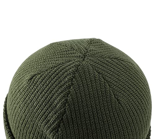Connectyle 2 Pack Classic Cuffed Beanie Hat for Men & Women Warm Winter Knit Hat Thick Beanies Skull Cap Acrylic Watch Cap - color: Black+army Green