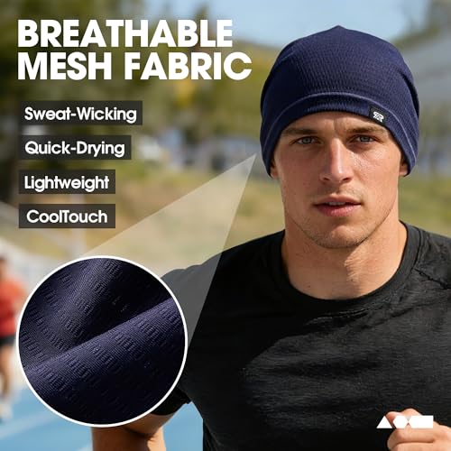 2-Pack Cooling Mesh Skull Cap Helmet Liner Running Cycling Work Men Women - color: Black + Royal Blue