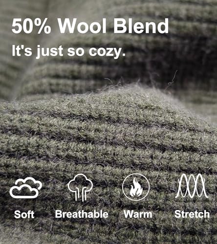 Wool Cuffed Beanie for Men Unisex Knit Watch Cap Thin Fisherman Beanies - color: Coffee