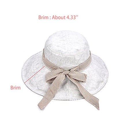 Sun Hats for Women Roll-up Wide Brim Summer Beach Hat Foldable Floppy Cotton Hat - color: Black Cotton