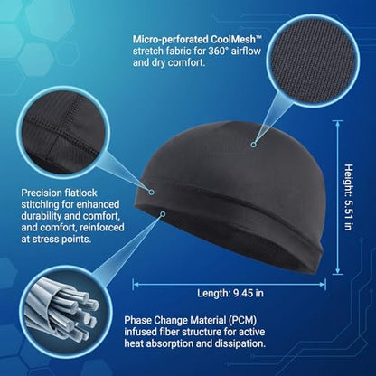 Chedin 4 Pack Cooling Helmet Liners for Men Women, Moisture Wicking Skull Caps, Breathable Lycra Sweat Caps for Cycling Motorcycle Running Hard Hat