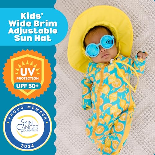 SwimZip UPF 50 Kids' Wide Brim Sun Hat, Sun Protection Hat - Baby & Toddler - color: Yellow, size: 6-24 Months