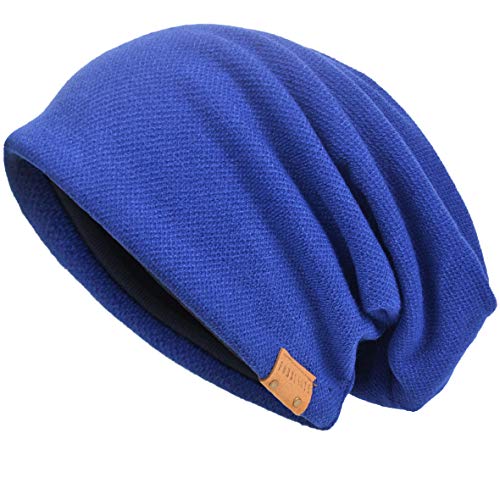 VECRY Men's Slouch Beanie Skull Cap Long Baggy Hip-Hop Winter Summer Hat - color: Blue