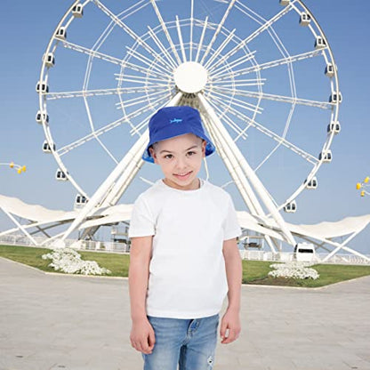 Kids Bucket Hat for Girls & Boys, Packable Fun & Cool Reversible Beach Sun Teen Toddler Bucket Hat - Ages 3-14 Years - color: Blue/Camo Shark, size: 3-7 Years