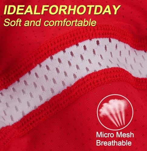MELASA Cooling Skull Cap Breathable Mesh Sweat Control Helmet Liner for Men - color: Black&red