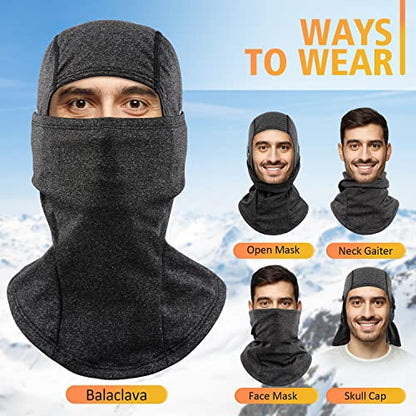 KGC Winter Balaclava for Men Women, Thermal Ski Mask Cold Weather Face Mask - color: Dark-grey