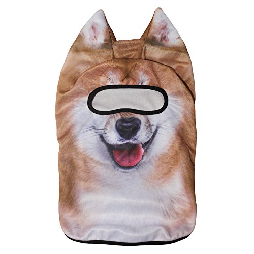 WTACTFUL 3D Animal Ears Balaclava, Breathable Face Mask for Halloween - color: Shiba Inu Meb-04