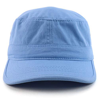 Trendy Apparel Shop 오버사이즈 XXL 플랫 탑 스타일 아미 캡 - color: Carolina Blue