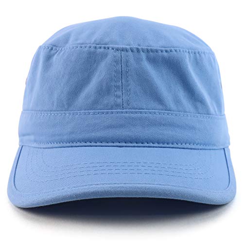 Trendy Apparel Shop 오버사이즈 XXL 플랫 탑 스타일 아미 캡 - color: Carolina Blue