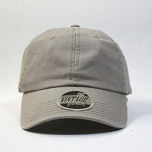 Classic Blank Dad Hat Cotton Adjustable Strap Baseball Cap - color: Dark Khaki