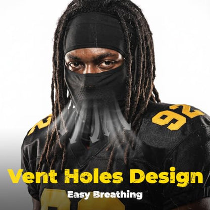 Open-Top Balaclava Shiesty Mask, Breathable Cooling Face Mask Neck Gaiter - color: Black