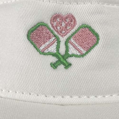 Embroidered Adjustable Sun Visor for Women Men Outdoor Golf Tennis - color: Pickleball Pink