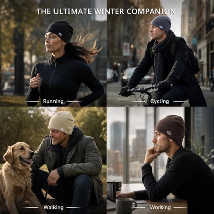 Thermal Skull Cap Men Women Warm Winter Beanie Running Skully - color: Dark Grey