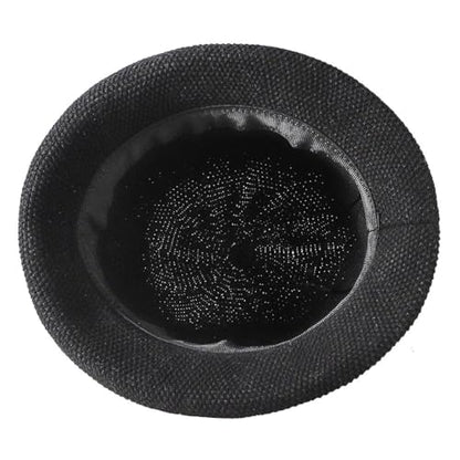 Women Beach Cloche Sun Bucket Hat Rolled Church Hat Folded Shipping - color: Bowknot/Black
