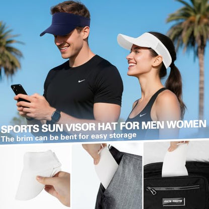 HH HOFNEN Sports Sun Visor Unisex Cooling Cap Lightweight Stretchy Packable - color: #1 White