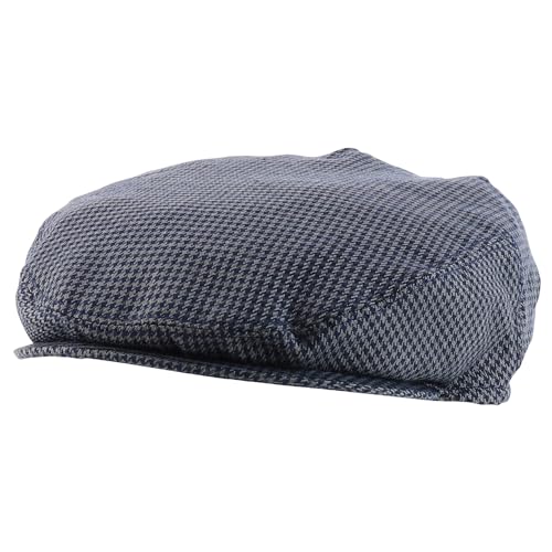 Trendy Apparel Shop Plaid Checker Patterend Newsboy Ivy Flat Cap - color: Navy, size: Large