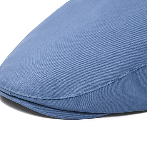 STARANCE Men Thin Cotton Gatsby Newsboy Cap - color: Blue, size: 7 1/4