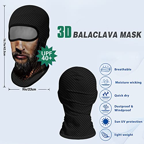 Obacle Balaclava Face Mask for Men Women Motorcycle Ski Hunting Cycling Fishing - color: Men With Beard Handsome