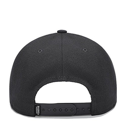 RIOREX Hip hop caps Fashion Animal Embroidery Baseball Cap for Men Adjustable Leather Belt Strapback Baseball Cap - color: Blank Black