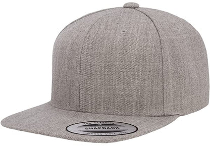 YP Classics 6089 Wool-Blended 6 Panel High Profile Flatbill Snapback Cap - color: Heather Grey