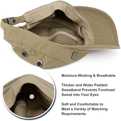Loneshark Water Resistant Military Hat Quick Dry Cadet Cap Army Flat Top - color: Square-logo-khaki