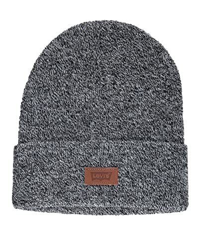 Levi's Mens All-Season Hero Beanie Soft Knit Cuffed Winter Hat, Warm & Comfortable Everyday Style - color: Marled Grey