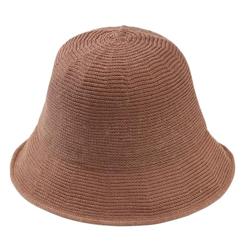 Eigso Womens Mesh Woven Bucket Hats Summer Outdoor Beach Straw Bucket Hat for Woman Packable Beach Hat - color: A4 : Khaki