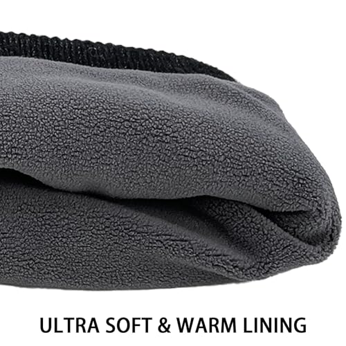 Winter Beanie Hats for Women Men Fleece Slouchy Knit Thick Beanies Warm Thermal Snow Ski Hat Gifts for Cold Weather - color: Charcoal
