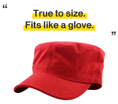 KBETHOS Cadet Army Cap Basic Everyday Military Style Hat (Now with STASH Pocket Version Available) - color: Red Daily Cadet, size: X-Large
