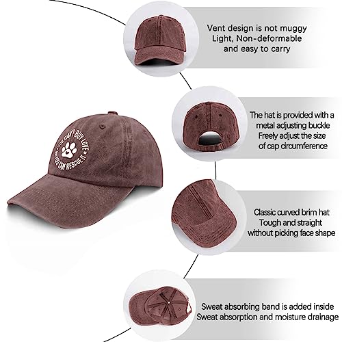 Funny Dogs Lover Caps Dad Hat, Graphic Dad Hats for Women - color: Wine Red