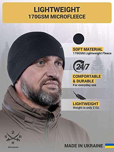 2SBR 2SABERS Warm Lightweight 170 Fleece Watch Cap - Men Women - Outdoor Skull Beanie Hat - color: Dark Navy Blue, size: Medium
