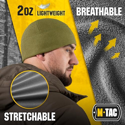 M-Tac Elite Fleece Watch Cap - Military Tactical Beanie Hat Winter Skull Cap - color: Army Olive, size: Medium