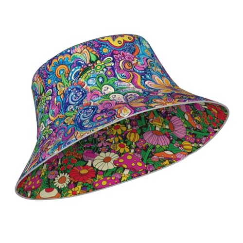 Bucket Hat Double-Side-Wear Reversible Sun Hat Beach Travel Hiking for Women Men - color: C091