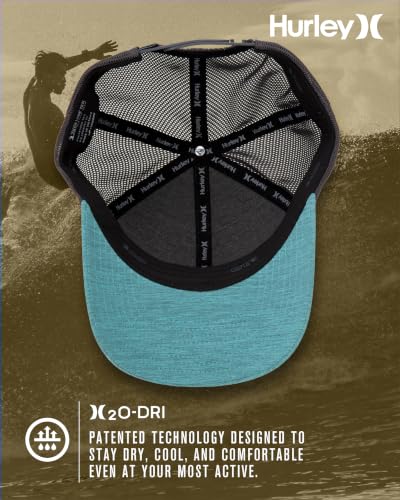 Hurley Mens Trucker Hat Fairway Mesh Trucker Hat, Quick Dry Snapback - color: Aurora Green