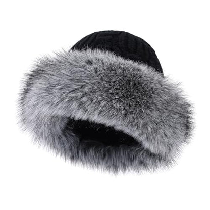Womens Winter Knit Slouchy Beanie Hat Warm Knitted Skull Ski Cap Hats for Women Plush Edge Brimless Beanies Snow Hat - color: Mg-zzmxg25114-black