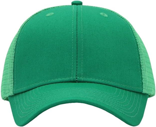 Mens Mesh Snapback Trucker Hat Baseball Cap, Fits OSFM&XXL Head - color: Green, size: X-Large-XX-Large