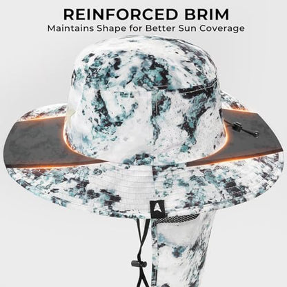 KastKing Sol Armis UPF 50 Boonie Hat for Sun Protection,Men Women - color: White (With Shield)