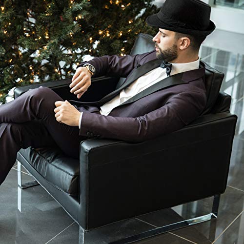 Unisex Classic 20s Trilby Fedora-Hat with Black Band Fashion Casual Jazz Wool Cap (Black)