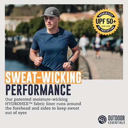 OutdoorEssentials Running Hat - Breathable Running Hats for Women & Men - Jogging Exercise Hiking Cap - Trail Baseball Tennis - color: Gray