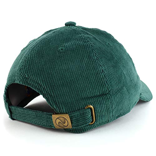 Trendy Apparel Shop Bee Embroidered Cotton Corduroy Unstructured Baseball Cap - color: Dark Green