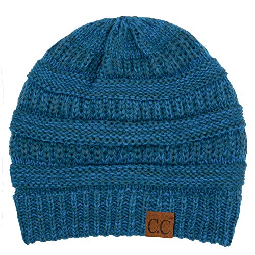C.C Exclusives Cable Knit Beanie - Thick, Soft & Warm Chunky Beanie Hats - color: 2 Tone Teal/Blue
