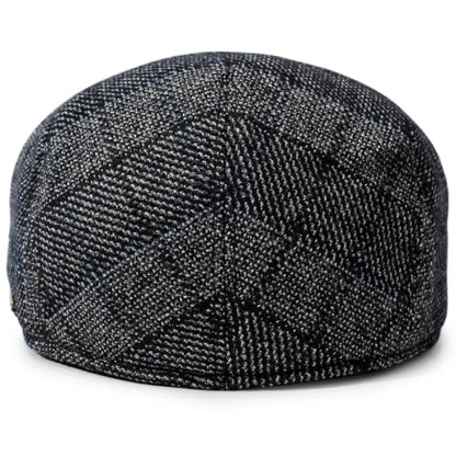 Men's Newsboy Cap with Earflaps Flat Ivy Caps Gatsby Golf Cabbie Hats - color: Blue Square