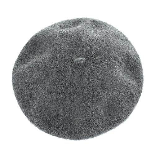 Kids Girls French Beret Hat Artist Hat Solid Warm Beanie Cap Winter Autumn - color: Grey