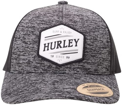 Hurley Mens Hat Beach Break Trucker Water Resistant Baseball Cap - color: Black/White