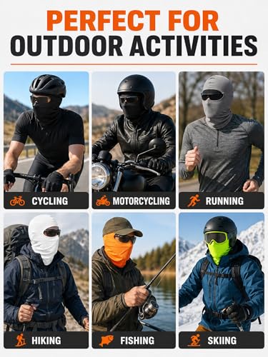 SATINIOR 6 Pcs Ski Balaclava Men Full Face Cover Mask - color: Multicolor