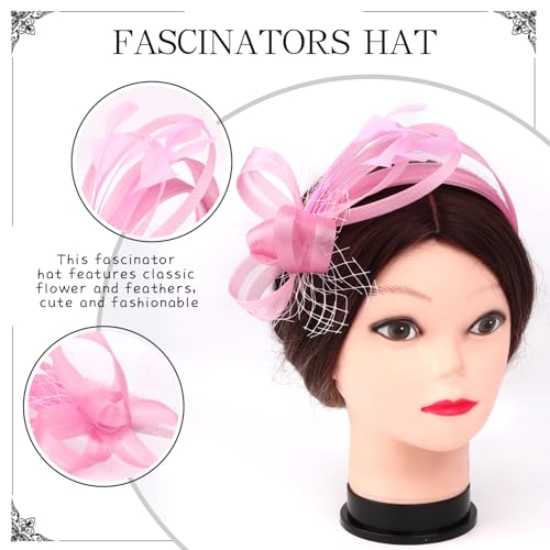 Fascinators Hats for Women, Fascinator Headband Tea Party Hat - color: Light Pink