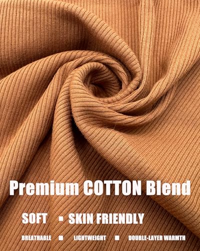 vidsel Slouchy Beanie Hats for Women & Men Cotton Knit Cuffed Skull Cap - color: 1-amber Brown