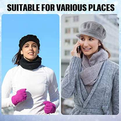Mepase 3 Pieces Women Warm Hat for Winter Slouchy Beanie Cap with Visor Knitted Newsboy Hats for Women Ski Snow - color: Red, Black, Gray