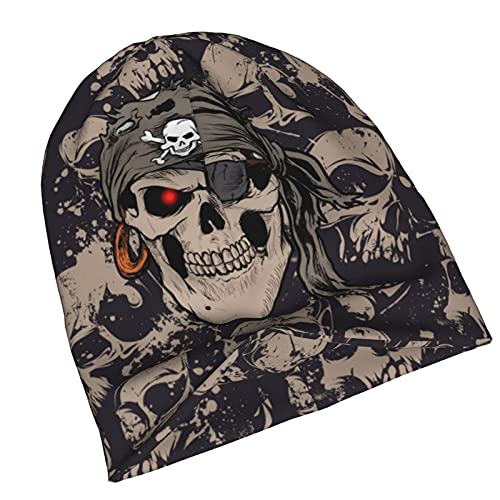 Gamepad Print Slouchy Beanie Skull Caps Chemo Hats Baggy Headwear for Men Women Jogging Cycling - color: Skull